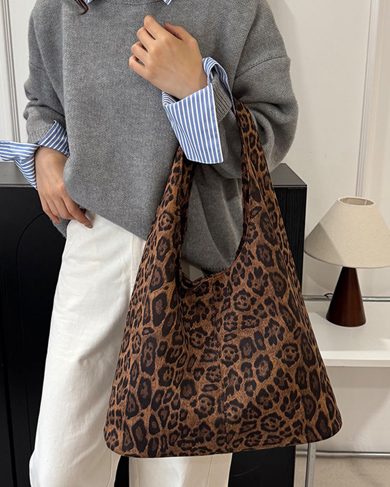 Ines Shoulder Bag - Coffee Leopard