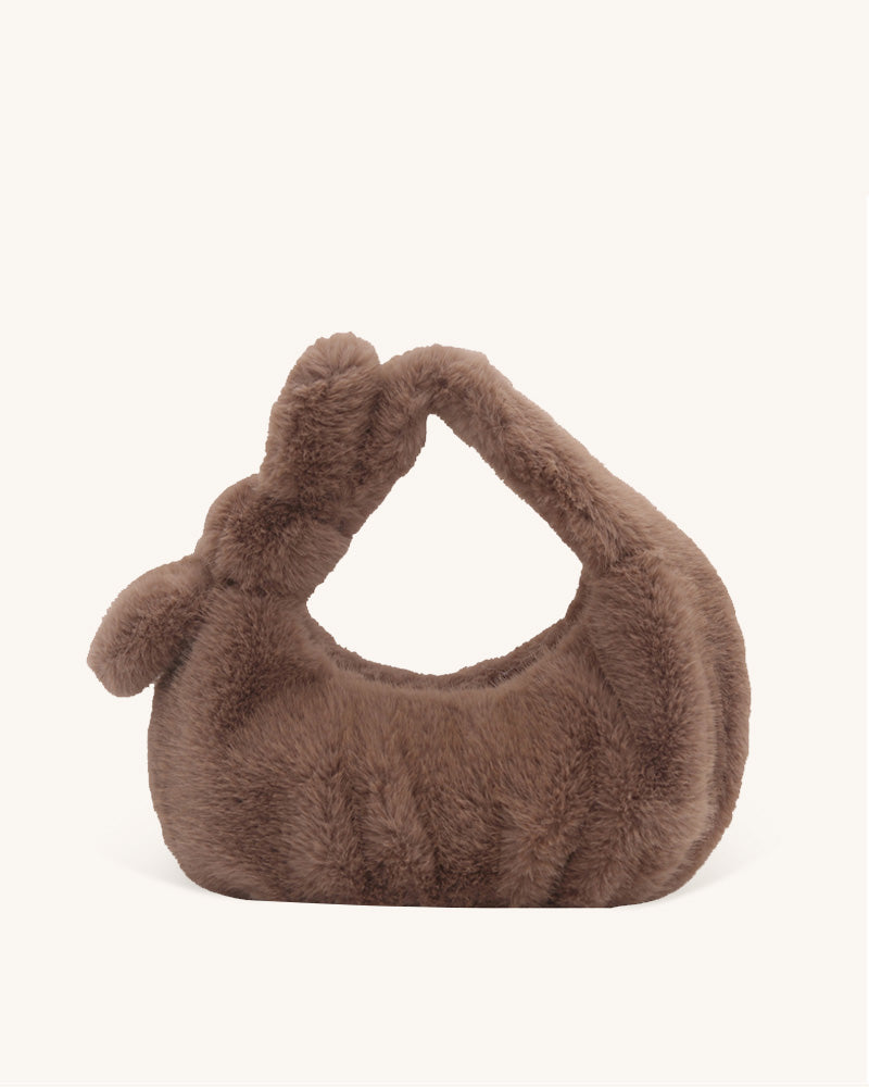 Isla Faux Fur Handbag - Coffee