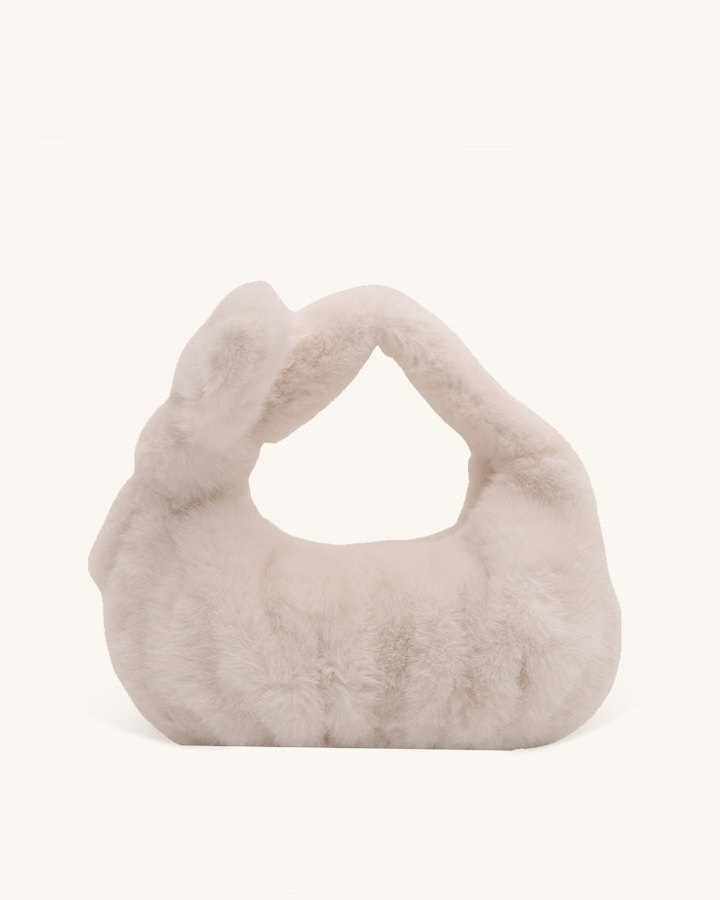 Isla Faux Fur Handbag - White