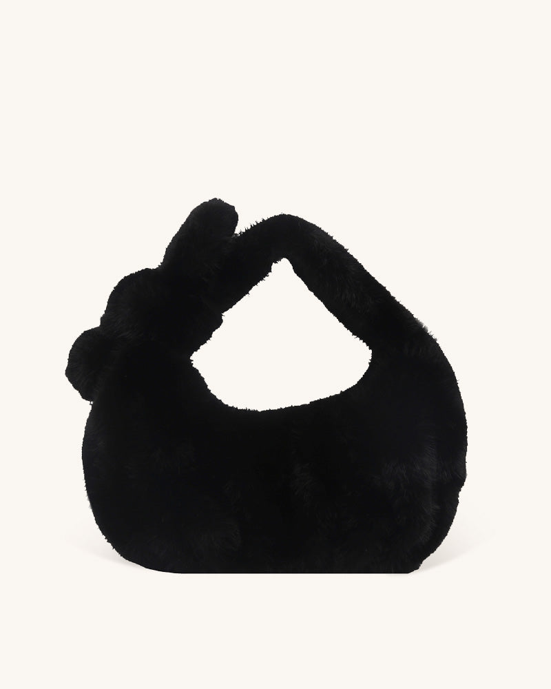 Isla Faux Fur Handbag - Black