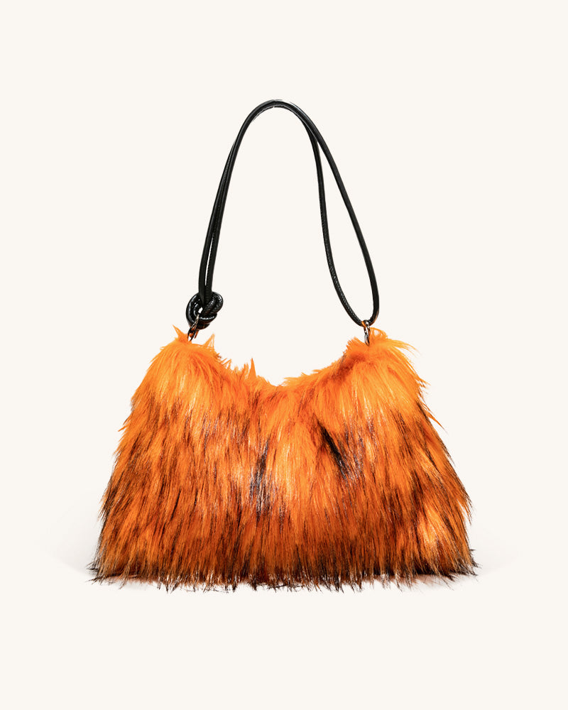 Aurelia Faux Fur Shoulder Bag - Orange