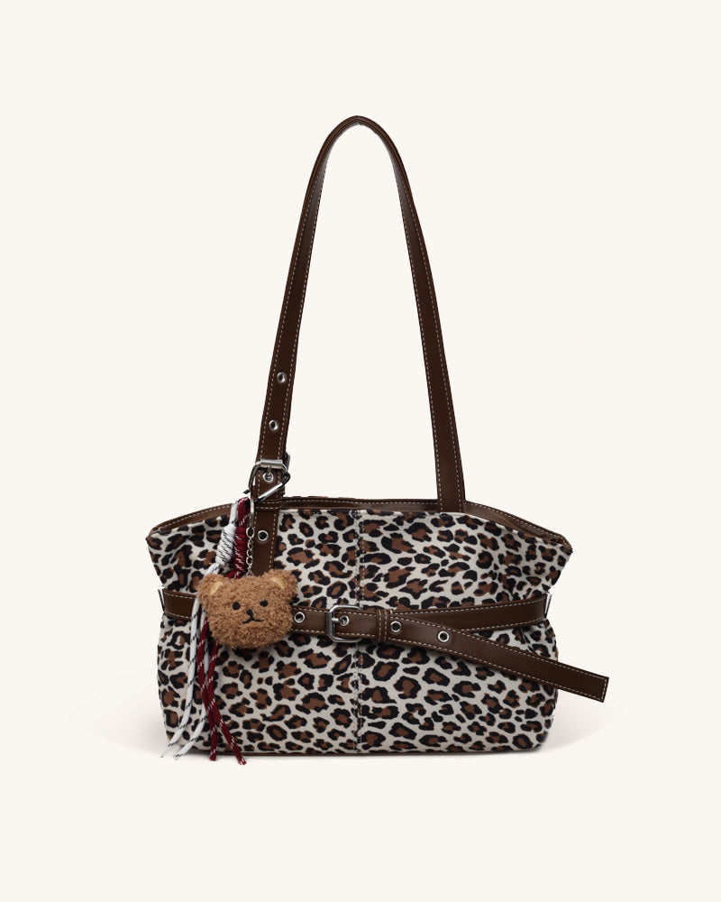 Liana Faux Suede Shoulder Bag - Ivory